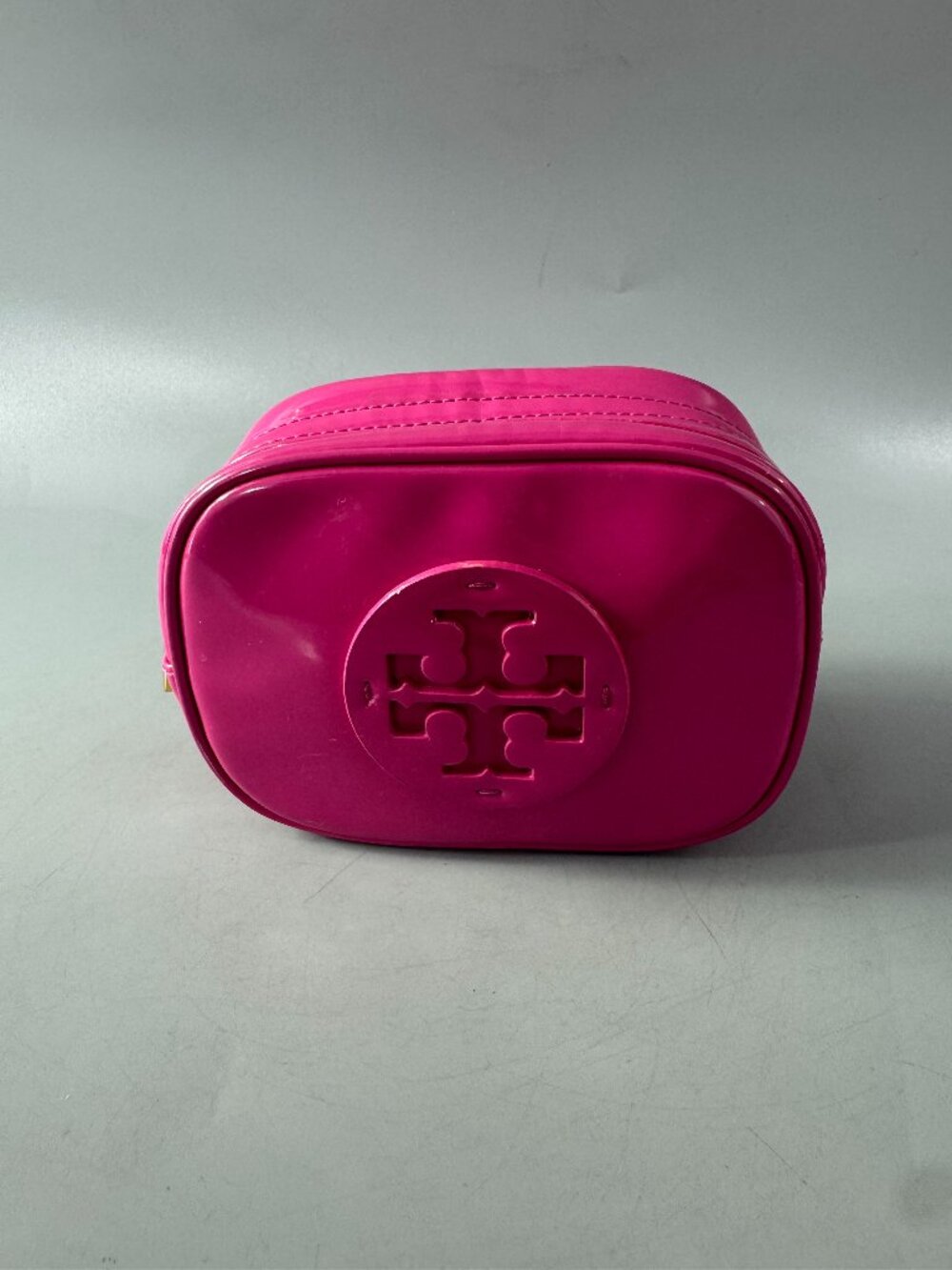 Tory Burch Pink Patent Leather Cosmetic Bag